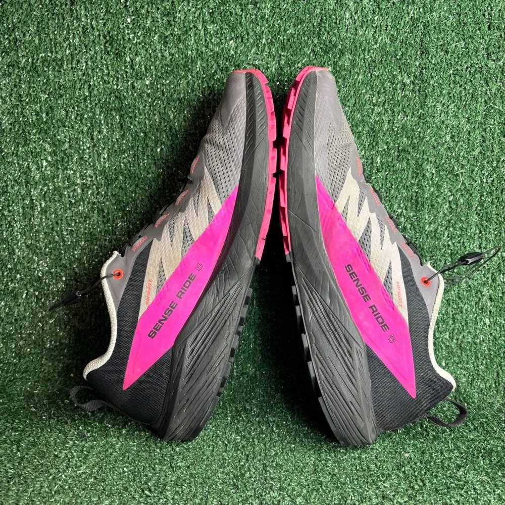 Salomon Sense Ride 5 Trail Running‎ Athletic Sneaker Grey Pink Mens Size 12.5
